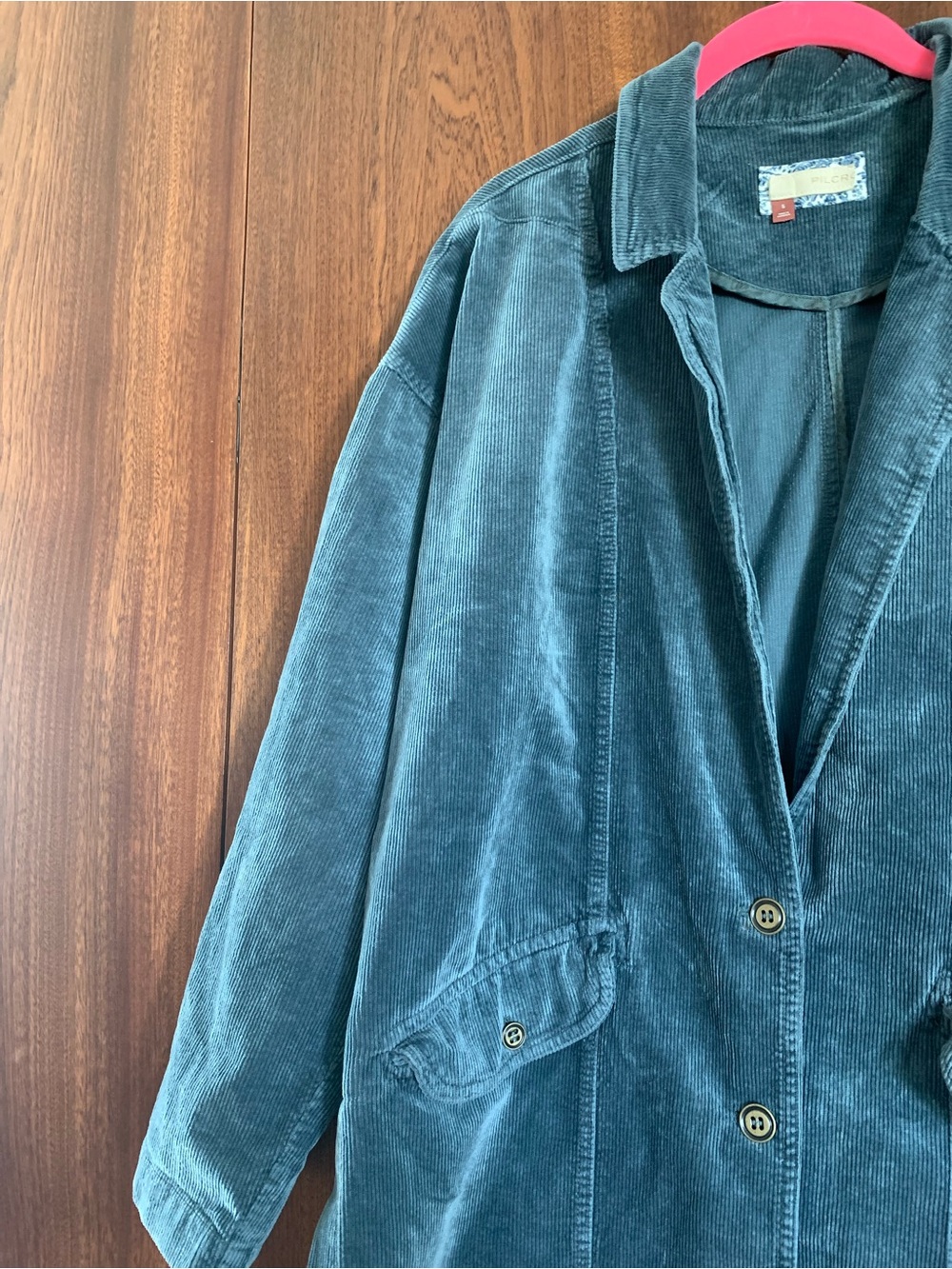 Pilcro Teal Corduroy Relaxed Blazer - Picture 3 of 14
